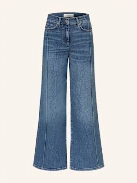 Reiss Jeansy Wide Leg Heather blau niebieskie
