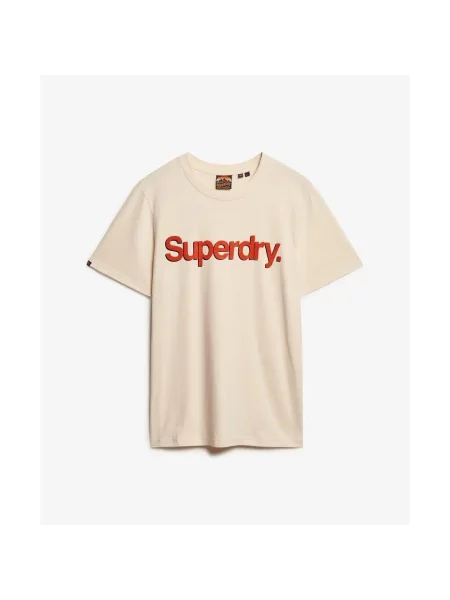 Klasyczny T-shirt Superdry Core Logo Shadow beżowa