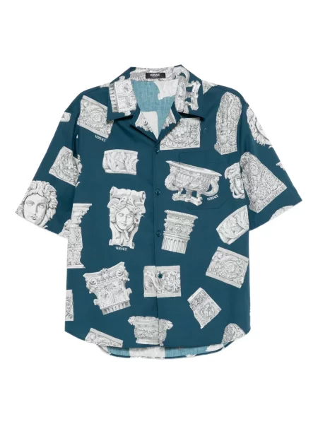 Cămașă Versace din poplin albastru