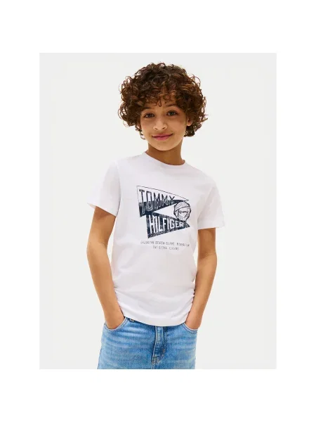 Tommy Hilfiger gyerek póló nyomott mintás fehér