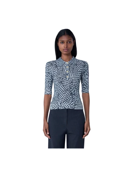 Polo Ganni z nadrukiem z siateczką z siateczki