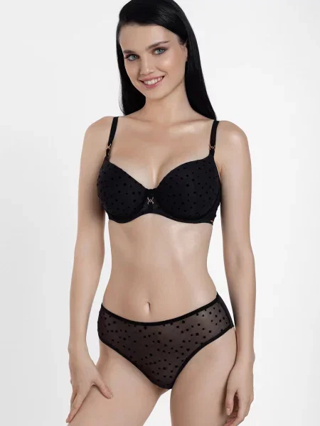 Бюстгальтер Marc&andre в горошек черный