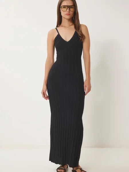 Happiness İstanbul Rochie tricotat negru