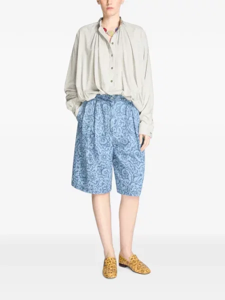 Препасан дънкови шорти Dries Van Noten синьо
