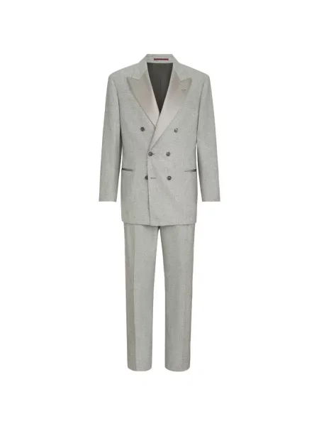 Ușor costum Brunello Cucinelli de mătase gri