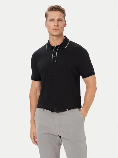 BOSS Tricou polo H-Parlay 81 negru