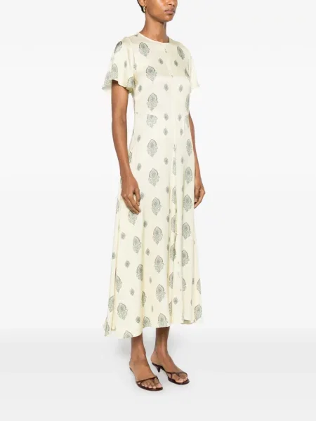 Rochie Sandro cu imagine cu model paisley galben