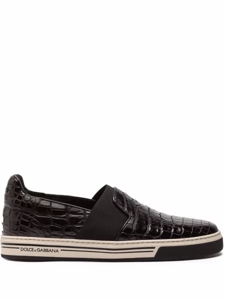 Pantofi Dolce & Gabbana din piele slip-on negru