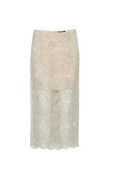 Spódnica Rotate Birger Christensen w kwiatki z siateczką z siateczki szara