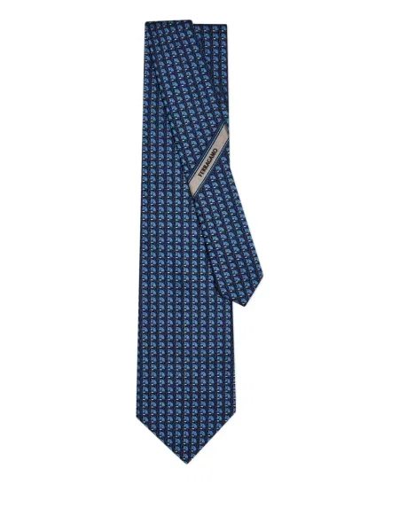 Cravată Ferragamo din jacard albastru