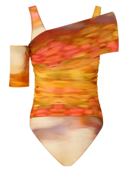 Body Pinko cu imagine cu imprimeu abstract galben
