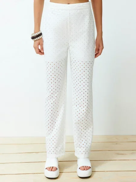 Trendyol Штани палаццо білий