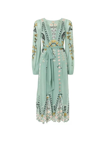 Rochie midi Temperley London cu model floral verde