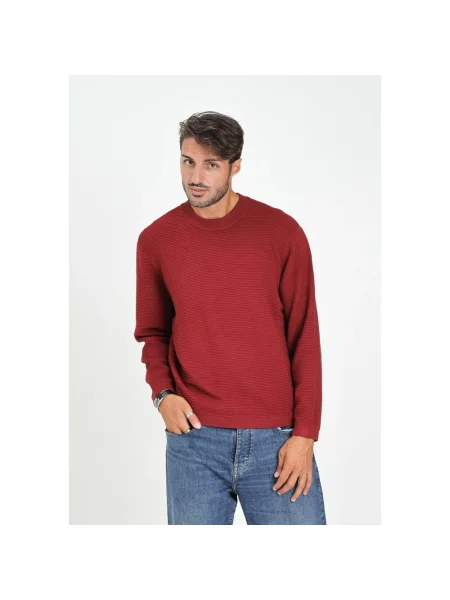 Sweter Armani Exchange z okrągłym dekoltem czerwony