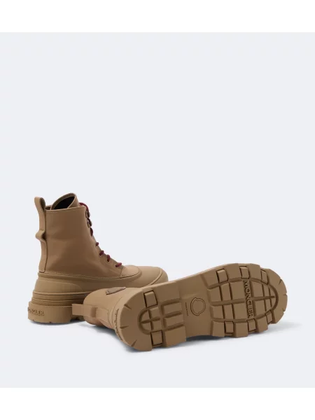 Botine Moncler din dantelă bej
