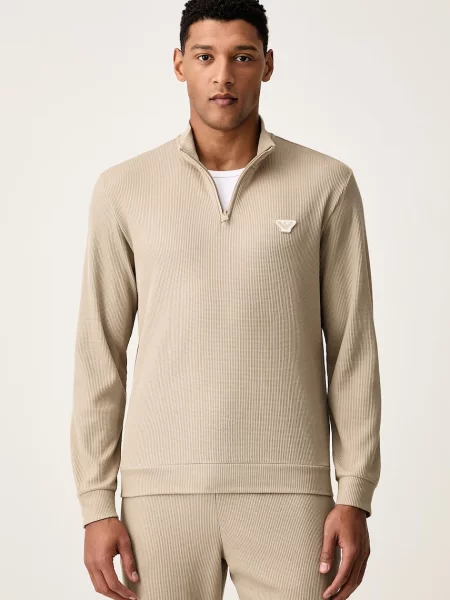 Emporio Armani Underwear loungwear mikina s bavlnou béžová