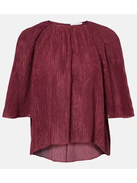 Top Gabriela Hearst de mătase bordo
