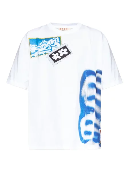 Tricou Marni cu imagine alb