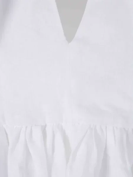 Rochie Staud cu broderie cu gât halter alb