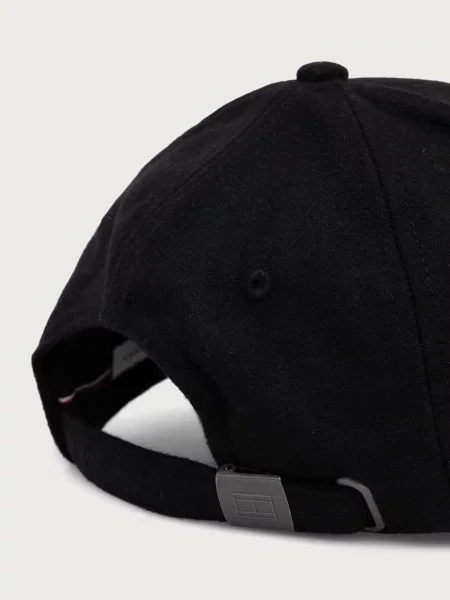 Czapka z daszkiem z mieszanka wełny model 6 PANEL MELTON CAP' Tommy Hilfiger czarna