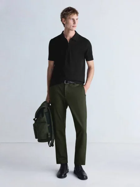 Spodnie slim fit comfort Thermolite® ciemnozielony Mężczyzna 42 MANGO MAN