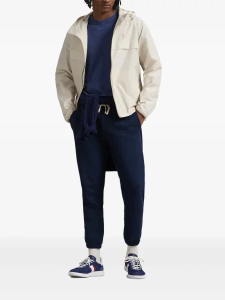 Slip de baie Polo Ralph Lauren cu broderie din piele de căprioară în carouri albastru
