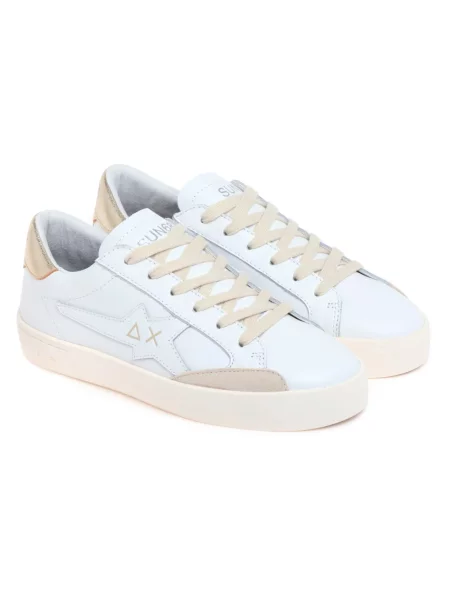 Sneakersy Sun68 skórzane białe