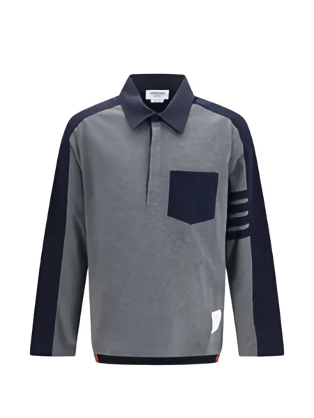 Tricou polo Thom Browne gri