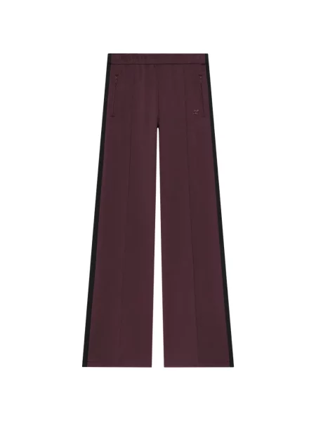 Pantaloni Courreges cu dungi alergare roșu