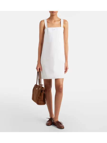 Rochie din denim Prada alb
