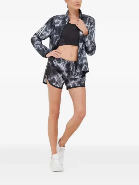 Ριγέ τρέξιμο σετ φόρμας Adidas με σχέδιο γκρι