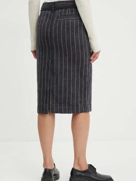 Džínová sukně Day Birger et Mikkelsen Betsy Denim Stripes midi černá