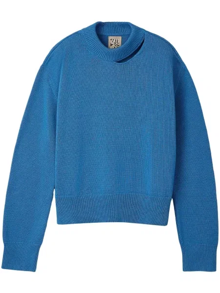 Pulover Camperlab zdrențuiți albastru