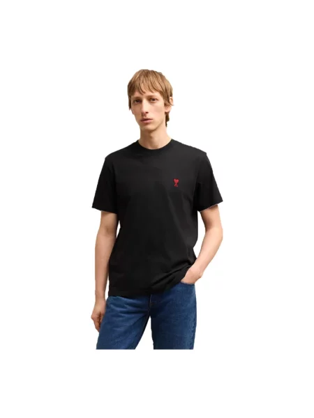 Koszulka Ami Paris casual z logo czarna
