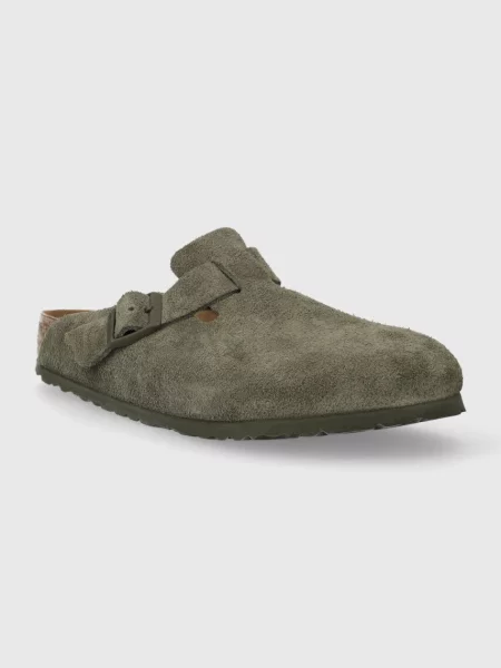 Birkenstock papuci din piele verde