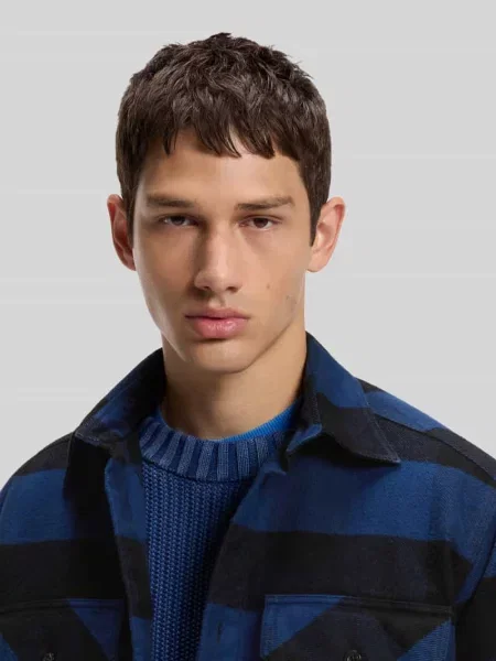 Hugo Koszula Flanelowa Ebolt Oversized Fit blau niebieska