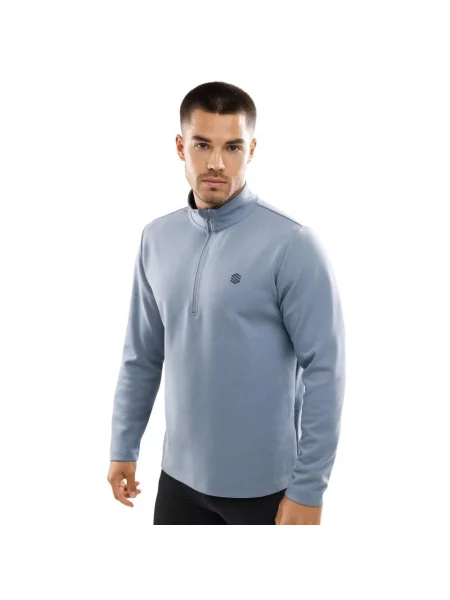 Bluza treningowa z suwakiem pod szyją Fitness Siroko Blur niebieska