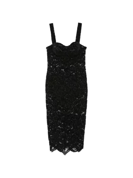 Rochie midi Mazzei din dantelă negru