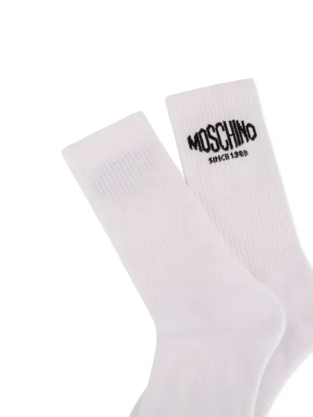 Șosete Moschino cu broderie alb