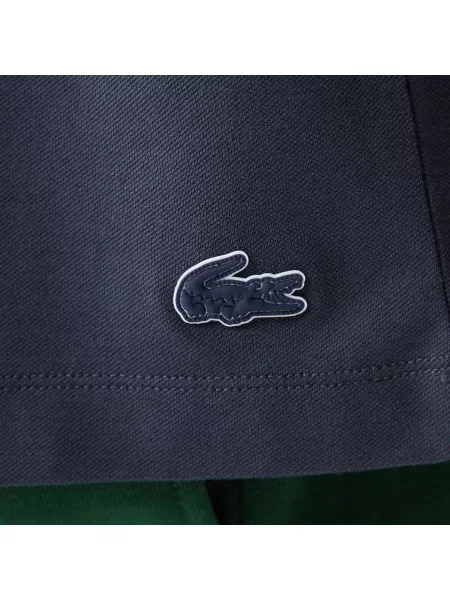 Lacoste Koszulka Z Luźnego Materiału Piqué Z Bawełny Organicznej granatowa