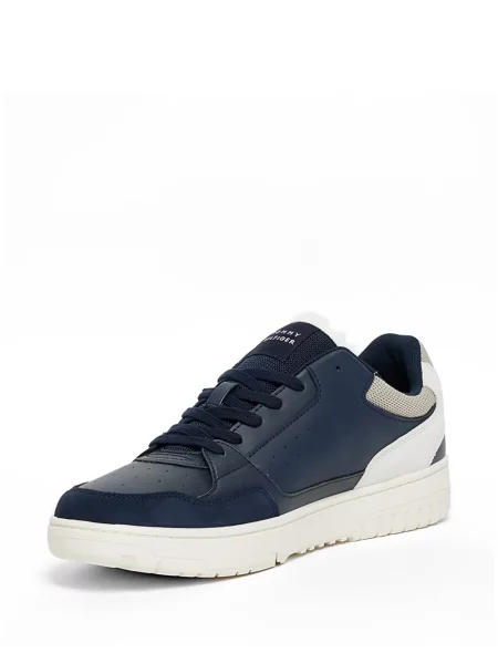 Sneakerși Tommy Hilfiger din piele de căprioară albastru
