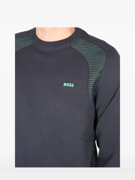 Hanorac crewneck Boss cu dungi albastru