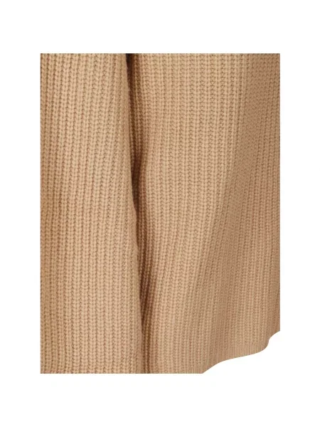 Sweter z golfem Max Mara wełniany beżowy