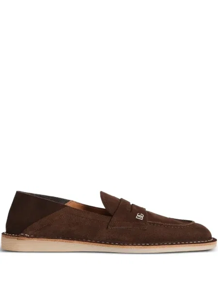 Pantofi loafer Dolce & Gabbana din piele de căprioară maro