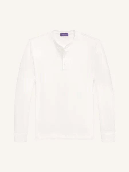Ralph Lauren Purple Label Henley Tričko bílá