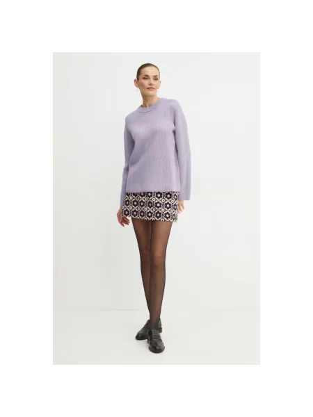 Sweter Michael Kors wełniany fioletowy