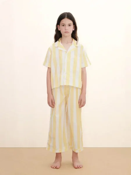Tinycottons Дитяча піжама YELLOW STRIPES SET жовта