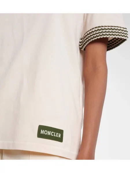 Tricou Moncler din jerseu bej