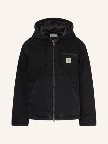Džínová bunda Carhartt Wip s kamínky černá