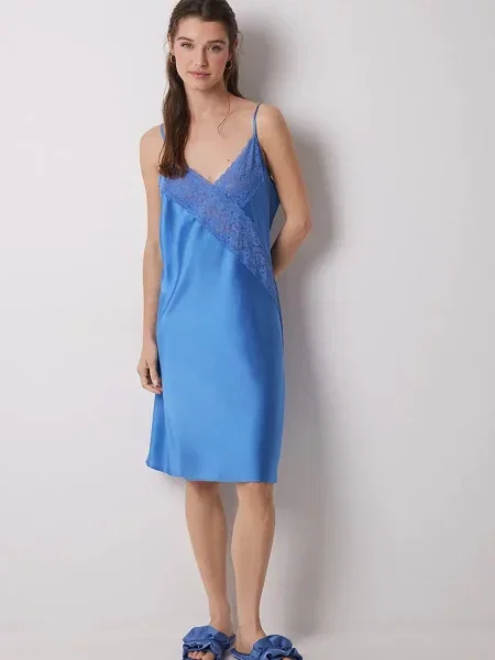 Нощница women'secret дамска от сатен синьо